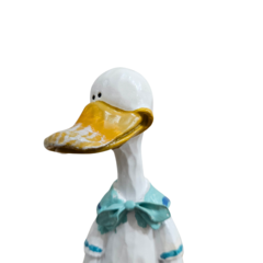 Enfeite Pato C/ Boia Branco 27cm - comprar online