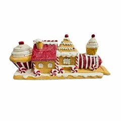 Enfeite Trem Gingerbread Resina 13x30,5cm - comprar online