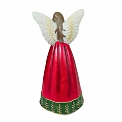 Anjo Natal Resina Vermelho 30x12cm na internet