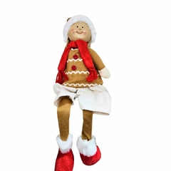 Boneco Natal Menino Sentado 37cm - Toko Artesanato e Decorações