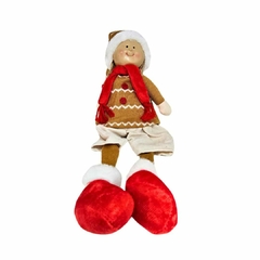 Boneco Natal Menino Sentado 37cm