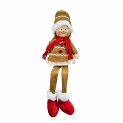 Boneco Natal Menina Sentada 37cm - Toko Artesanato e Decorações