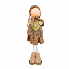 Boneco Natal Menina em Pé 42cm