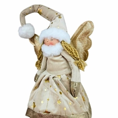 Boneco Natal Fada em Pé (Dourado c/ champagne) 40cm - comprar online