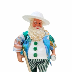 Boneco Papai Noel Praia C/ Cadeira 27,5cm - Toko Artesanato e Decorações