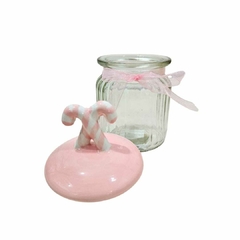 Pote Vidro Natal Candy 300ml Rosa - comprar online