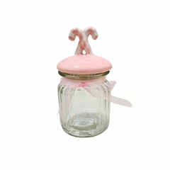 Pote Vidro Natal Candy 300ml Rosa