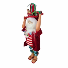 Boneco Papai Noel Natal Em Pé Praia 45cm - comprar online