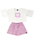 Conjunto Infantil Feminino Blusa Malha Short Jacquard Gloss - comprar online