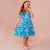 Vestido Infantil Meninas Lola Azul Estampado Verão - loja online