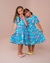 Vestido Infantil Meninas Lola Azul Estampado Verão - loja online