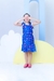 Imagem do Vestido Infantil Meninas Bailalinda Azul Estampado Gatinhos