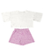 Conjunto Infantil Feminino Blusa Malha Short Jacquard Gloss - loja online