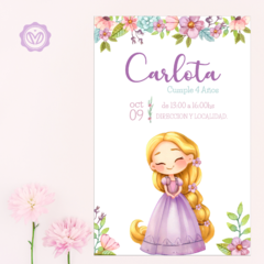 Invitación virtual de la Princesa Rapunzel