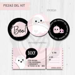 Kit imprimible Halloween Rosa