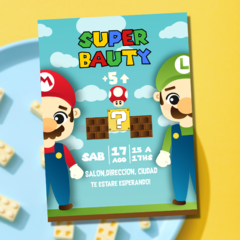 Invitación de cumpleaños Mario bros - comprar online