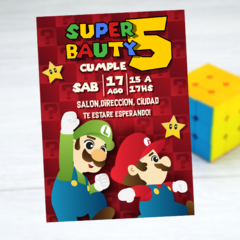 Invitacion virtual Super Mario bros