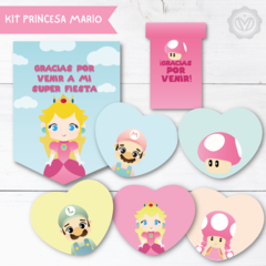 kit imprimible princesa de mario bros - comprar online