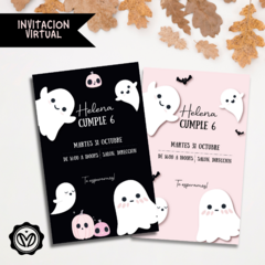 Invitación virtual Halloween Rosa en internet