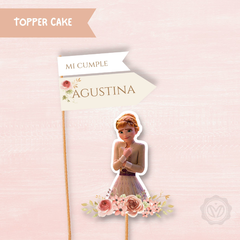 Cake topper anna frozen flores