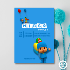 Invitación digital Pocoyo Celeste