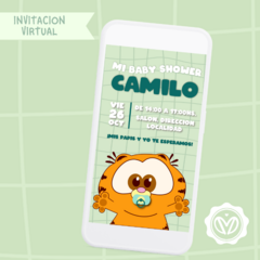 Invitación Digital de Baby Shower de Garfield