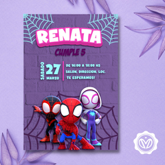 Invitación de cumpleaños Spidey -Ghost spider