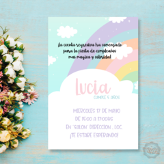 invitación cumpleaños Arcoiris