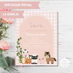 Invitación de la granja para niña