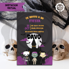 Invitación de Halloween de Vampi y sus Amigos