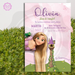 Invitación de Cumpleaños Digital de Rapunzel