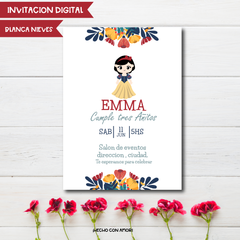 Invitacion de cumpleaños Princesa Blanca nieves