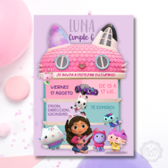 Invitación de cumpleaños la casa de muñecas de gabby