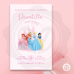 Invitación de Cumpleaños Digital de Princesas Disney