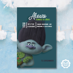 Invitacion digital Trolls - Branch