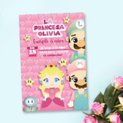 Invitación princesa Peach