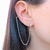 BRINCO EAR LINE CORRENTE E PIERCING FAKE BANHADO EM PRATA - comprar online