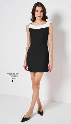 VESTIDO CURTO PRETO E BRANCO