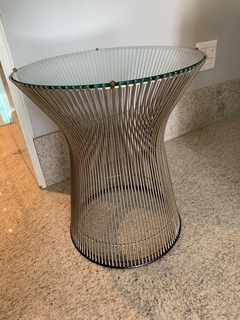 Mesa de canto Platner Vidro/Aço cromado - comprar online