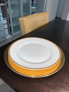 Prato Raso Filete ouro Pomerode Porcelana Schmidt 12 unidades