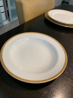 Prato Fundo Filete Ouro Pomerode Porcelana Schmidt 12 unidades