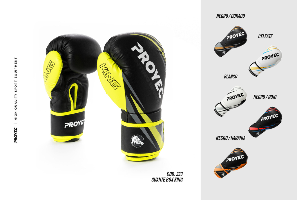 Guantes Boxeo Proyec King Abrojo Importados Kick Muay Thai