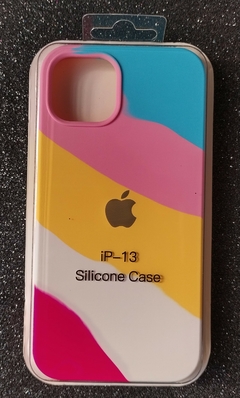 Capa silicone case iphone 13 pro max pro arco íris claro - Apple