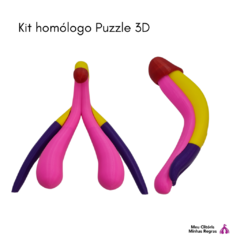 Kit Homólogo Puzzle Clitóris e Pênis 3D