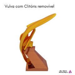 Vulva com Clitóris 3D Dourado - Clistore