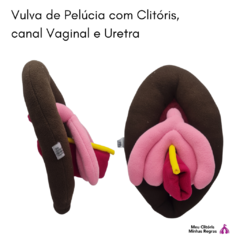 Vulva de Pelúcia com clitóris, canal vaginal, uretra, períneo e ânus - loja online