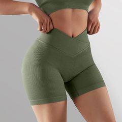 Short respirável da ioga da cintura alta para mulheres, leggings dos esportes,