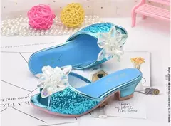 Sapatos de couro dos desenhos animados para meninas, Chinelos Frozen Princess pa - comprar online