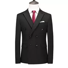 Smoking masculino trespassado terno de negócio, masculino slim fit roupas casua