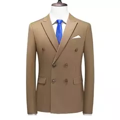 Smoking masculino trespassado terno de negócio, masculino slim fit roupas casua